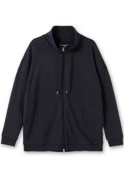 Shirtjacke mit Stehkragen und Bindeband