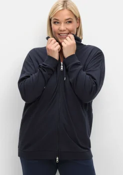 Shirtjacke mit Stehkragen und Bindeband