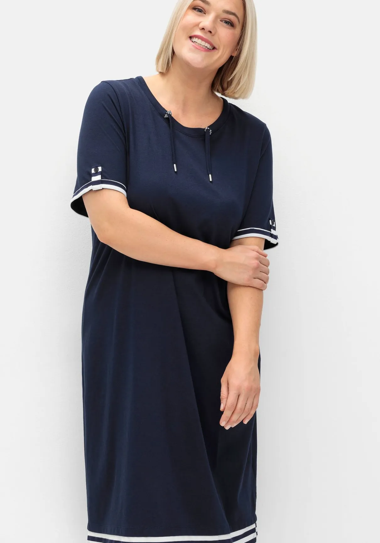 Shirtkleid aus Jersey, mit Ringel-Details