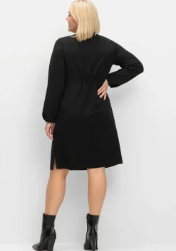Shirtkleid in schwerer Qualität, mit Raffung hinten