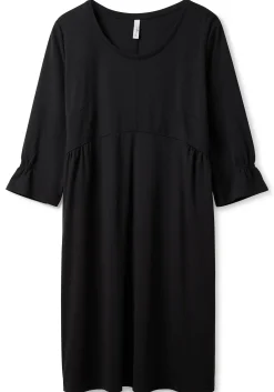 Shirtkleid mit gerafften 3/4-Ärmeln