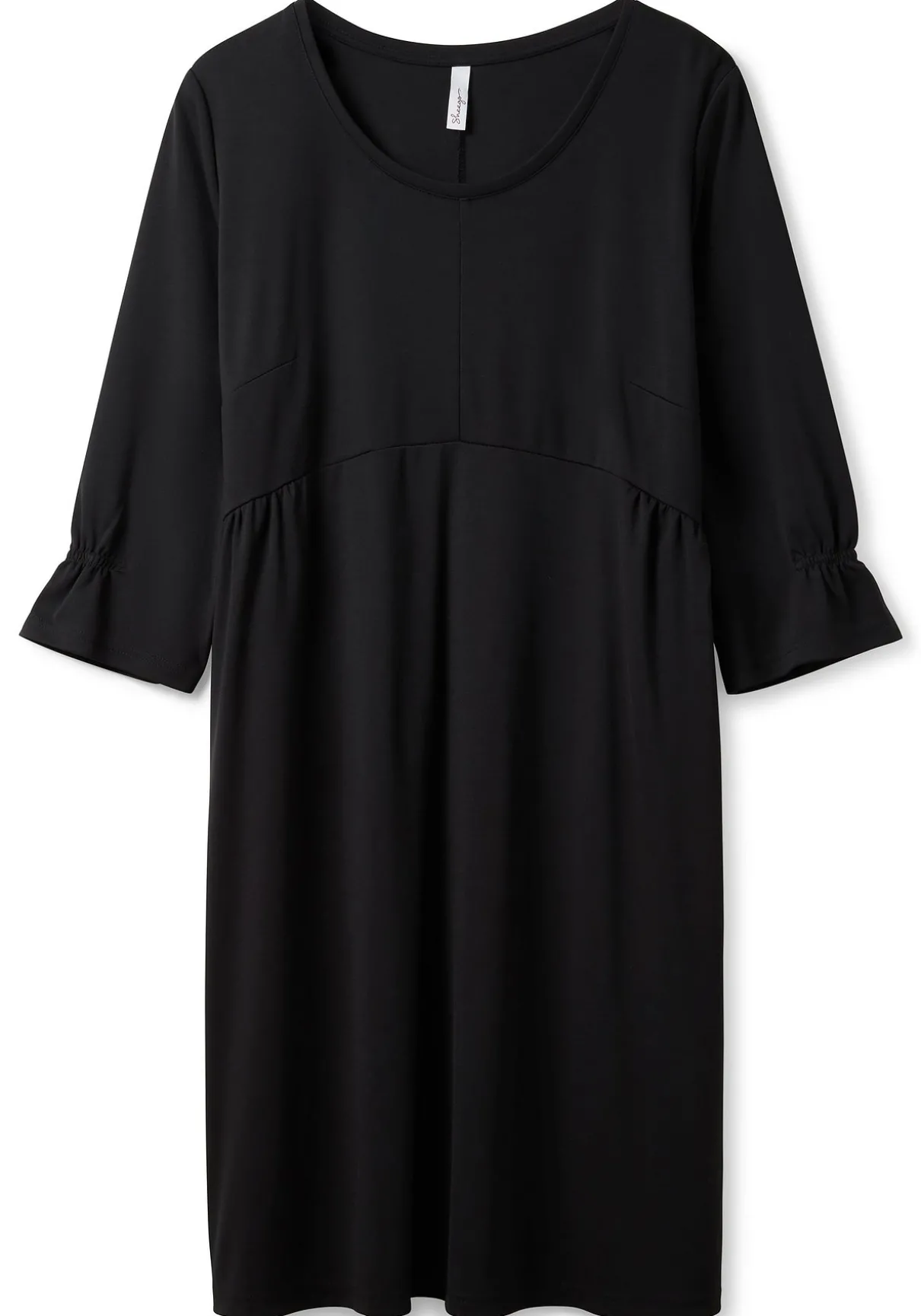 Shirtkleid mit gerafften 3/4-Ärmeln