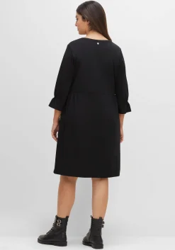 Shirtkleid mit gerafften 3/4-Ärmeln