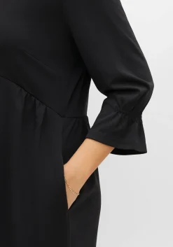 Shirtkleid mit gerafften 3/4-Ärmeln