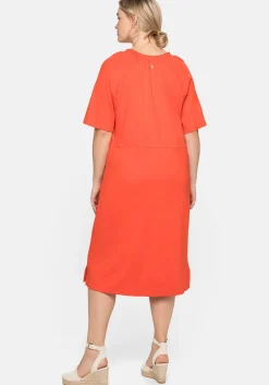 Shirtkleid mit gesmoktem V-Ausschnitt