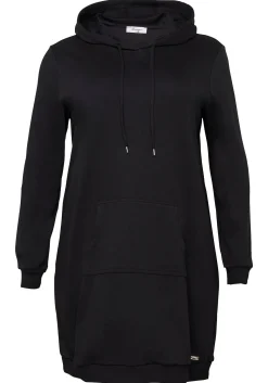 Shirtkleid mit Kapuze und Kängurutasche