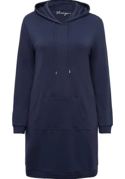 Shirtkleid mit Kapuze und Kängurutasche