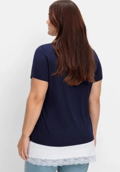 Shirt-Verlängerung mit Spitzenbund