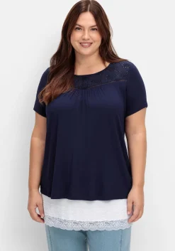 Shirt-Verlängerung mit Spitzenbund