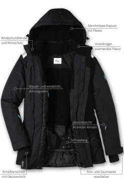 Skijacke, wasser- und winddicht, atmungsaktiv