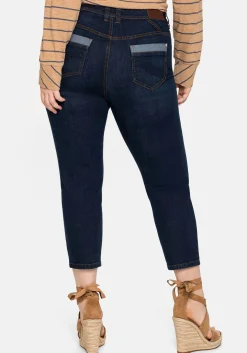 Skinny Jeans in 7/8-Länge, mit Stickerei vorn