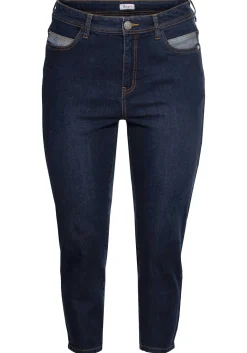 Skinny Jeans in 7/8-Länge, mit Stickerei vorn