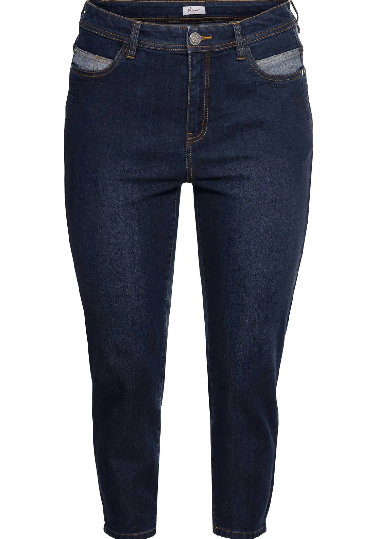 Skinny Jeans in 7/8-Länge, mit Stickerei vorn