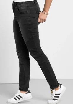Skinny Power-Stretch-Jeans im Biker-Look