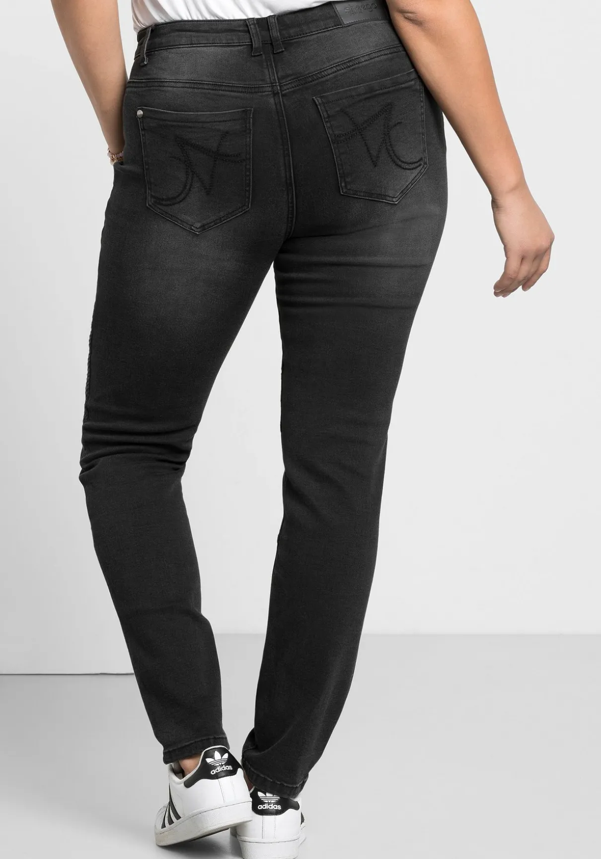 Skinny Power-Stretch-Jeans im Biker-Look