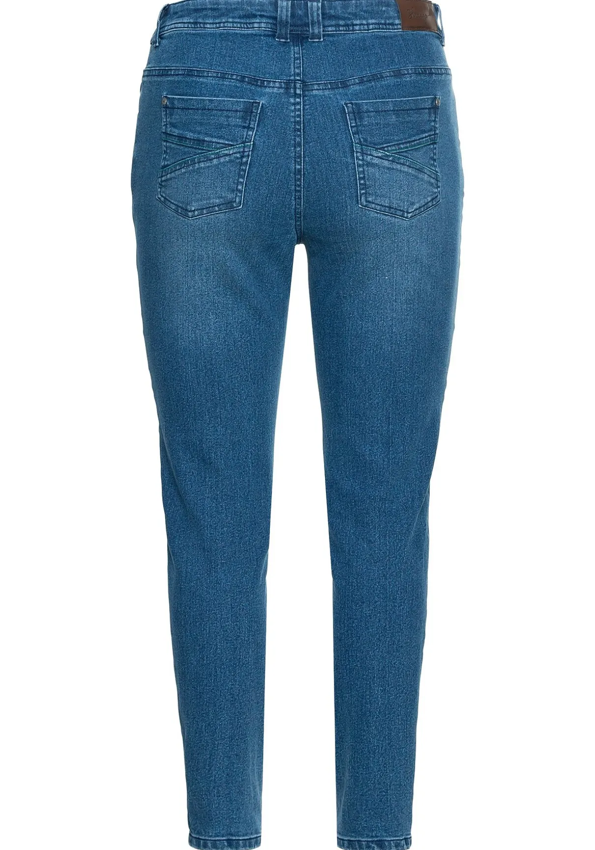 Slim Jeans mit vorverlegter Teilungsnaht