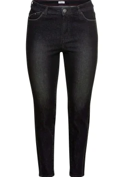 Slim Jeans mit vorverlegter Teilungsnaht