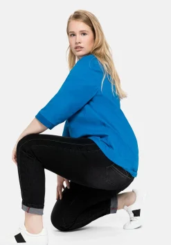 Slim Jeans mit vorverlegter Teilungsnaht