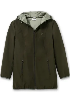 Softshelljacke mit Kapuze und Kontrastdetails