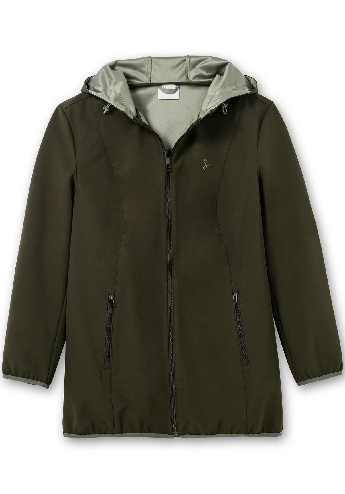 Softshelljacke mit Kapuze und Kontrastdetails