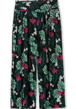Sommerhose mit tropischem Print, in Culotte-Form