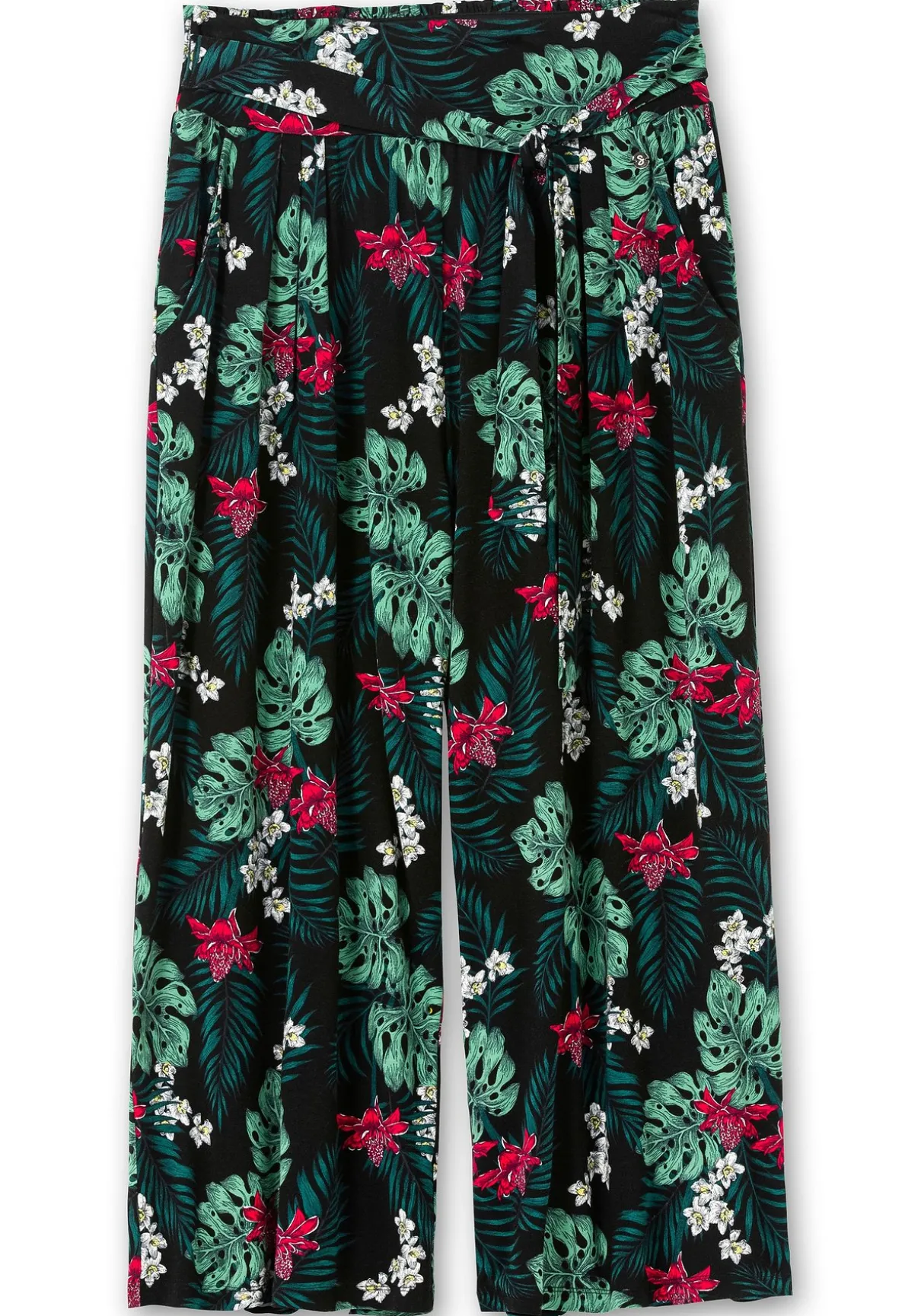 Sommerhose mit tropischem Print, in Culotte-Form