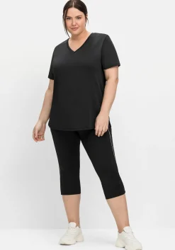 Sporthose in Caprilänge, mit Kontraststreifen