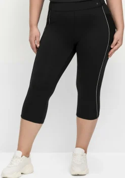 Sporthose in Caprilänge, mit Kontraststreifen