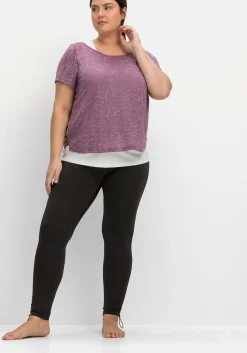 Sportleggings mit Shaping-Effekt, Saum mit Stopper