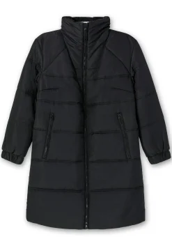 Steppmantel mit hohem Kragen, warm wattiert