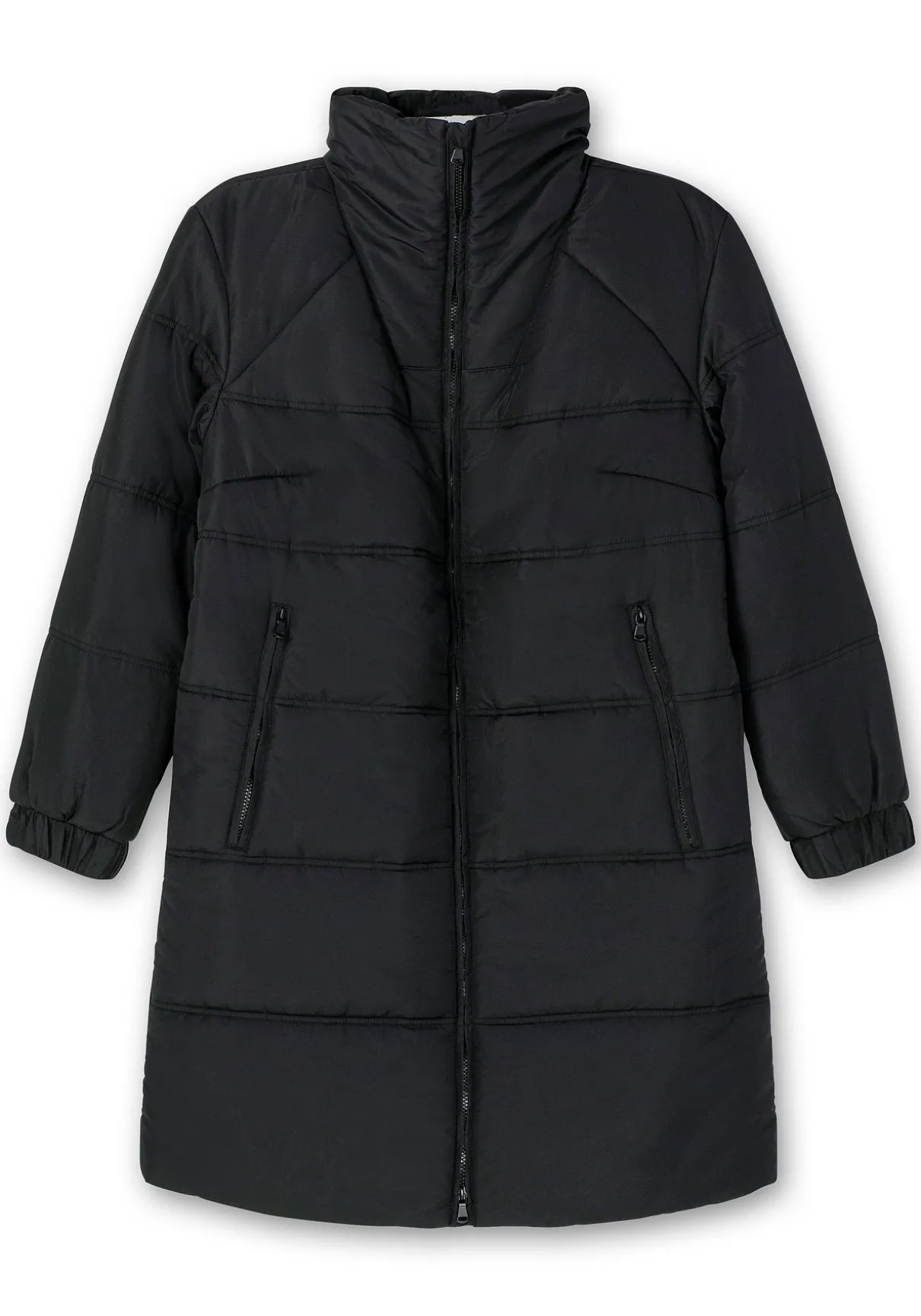 Steppmantel mit hohem Kragen, warm wattiert