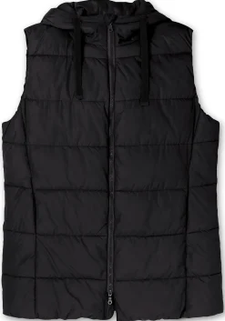 Steppweste in A-Linie, mit Kapuze und 2-Wege-Zipper