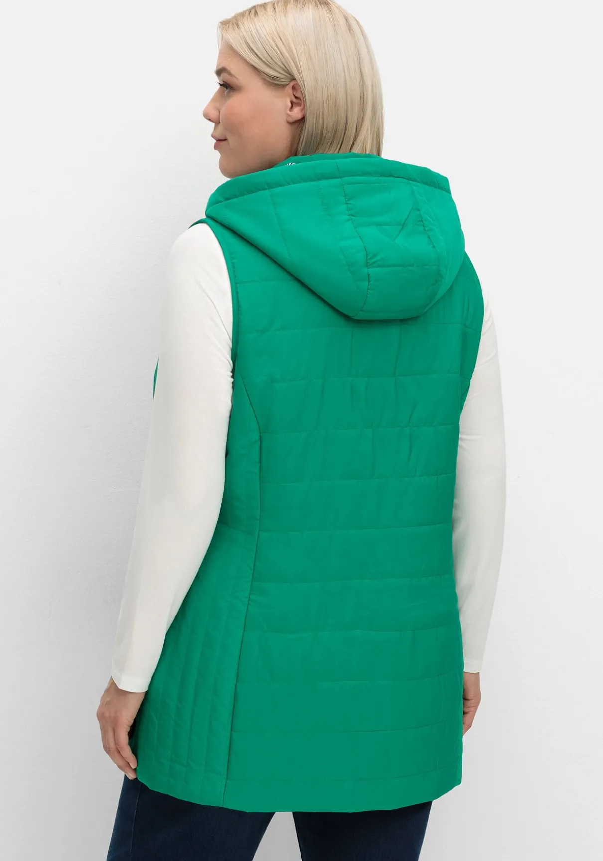 Steppweste mit gestreiftem Innenfutter