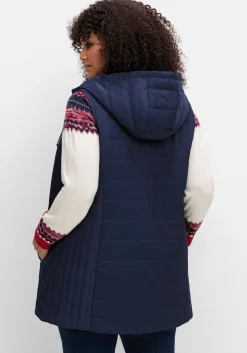 Steppweste mit gestreiftem Innenfutter