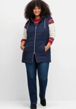 Steppweste mit gestreiftem Innenfutter