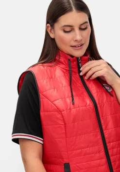 Steppweste mit Kontrastdetails und Stehkragen