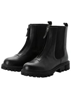 Stiefelette aus Leder, mit Reißverschluss vorn