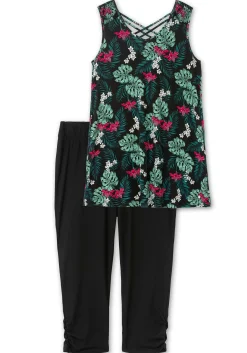 Strandset aus Longtop und 3/4-Leggings