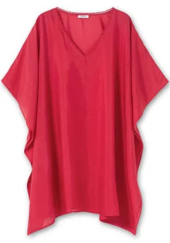 Strandtunika im Poncho-Schnitt, leicht transparent