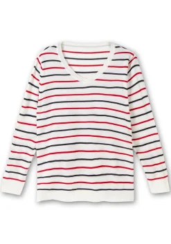 Streifen-Pullover mit Ripp-Abschlüssen