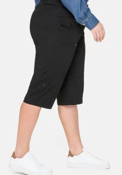 Stretch-Bermudas mit aufgesetzten Taschen und Patten