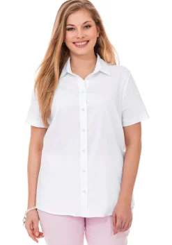 Stretch-Bluse mit kurzem Arm, leicht tailliert