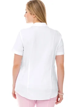 Stretch-Bluse mit kurzem Arm, leicht tailliert