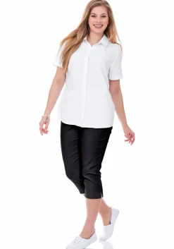 Stretch-Bluse mit kurzem Arm, leicht tailliert