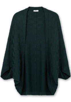 Strickcape im tonigen Schachbrettmuster