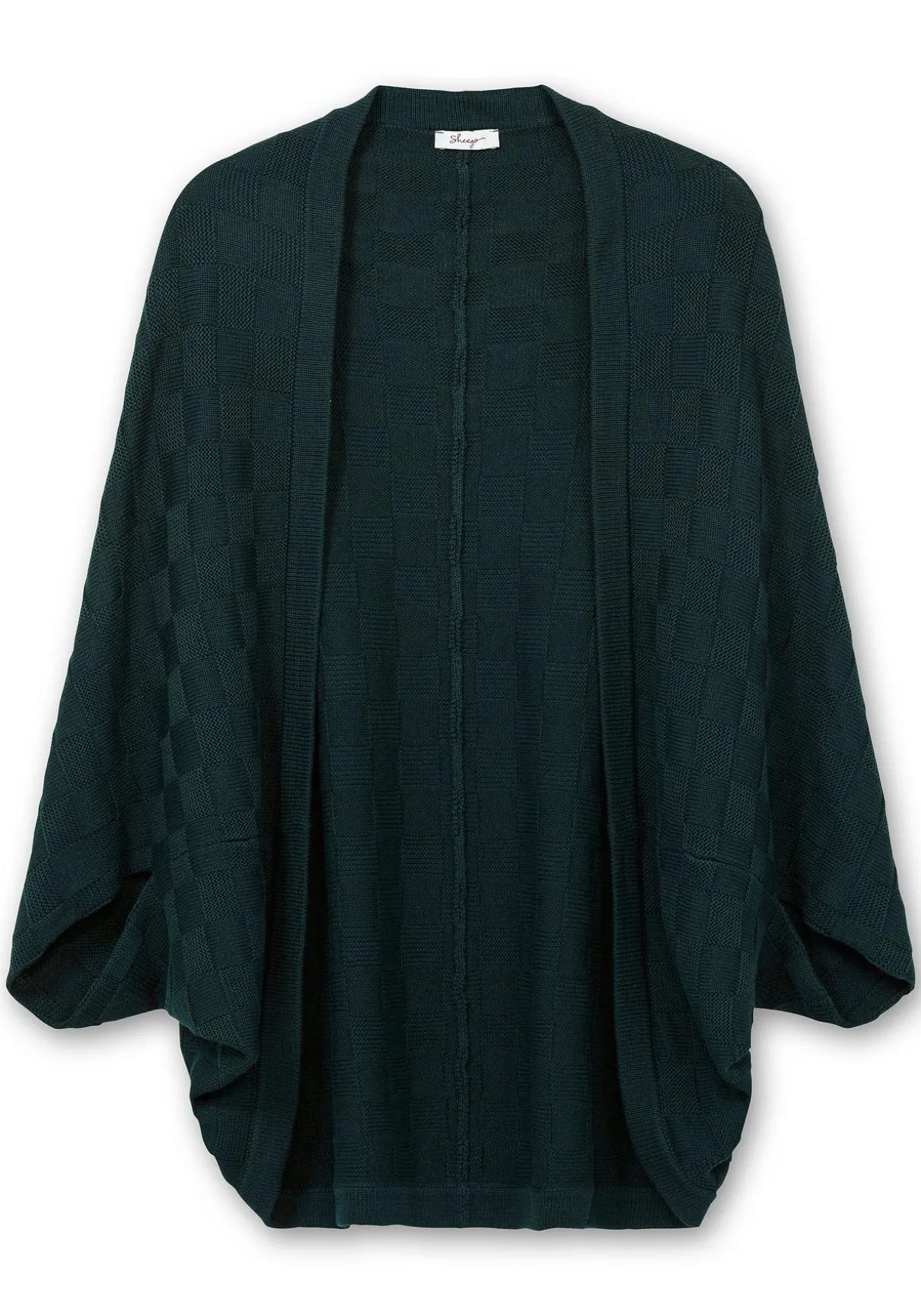 Strickcape im tonigen Schachbrettmuster