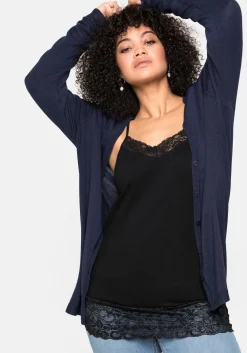 Strickjacke aus Viskose, mit tiefem V-Ausschnitt