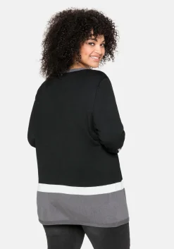 Strickjacke im Colourblocking-Stil, in offener Form
