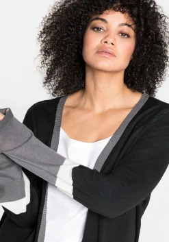 Strickjacke im Colourblocking-Stil, in offener Form