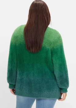 Strickjacke im Farbverlauf, aus Flausch-Garn